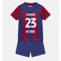 Barcelona Jules Kounde #23 Hemmaställ Barn 2023-24 Korta ärmar (+ Korta byxor)